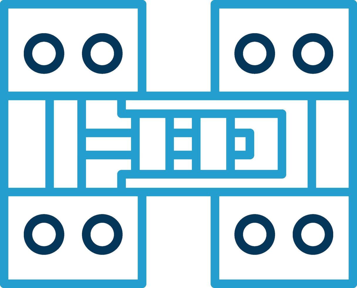 Hinge Line Blue Two Color Icon vector