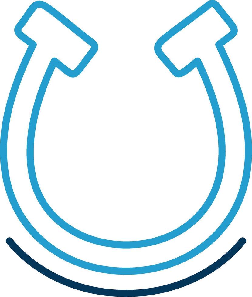 Horseshoe Line Blue Two Color Icon vector