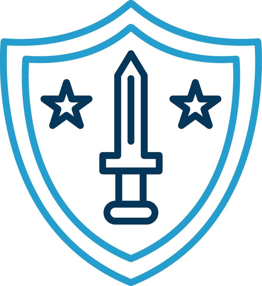 Shield Line Blue Two Color Icon vector