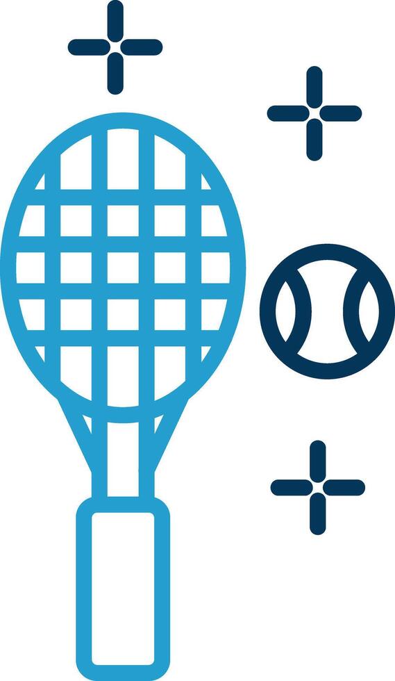 Tennis Line Blue Two Color Icon vector