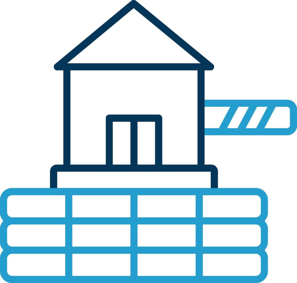 Barrier Line Blue Two Color Icon vector