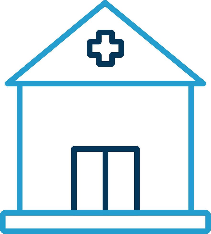 Building Line Blue Two Color Icon vector