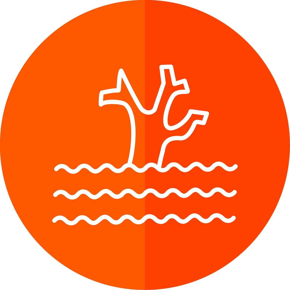Flood Line Yellow White Icon vector