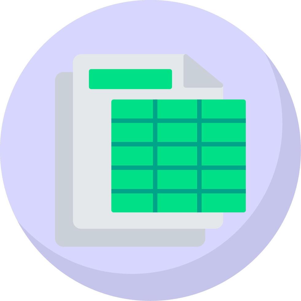 Spreadsheet Flat Bubble Icon vector