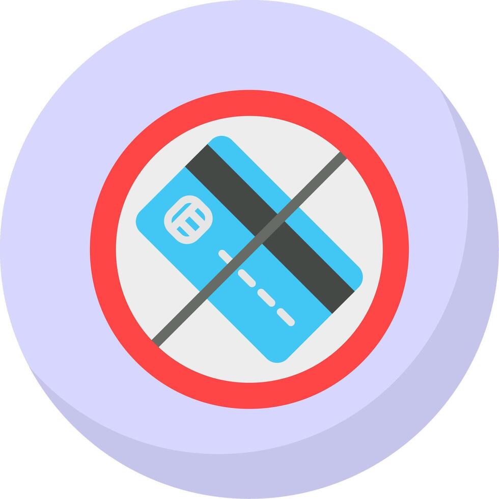 No Credit Card Flat Bubble Icon vector