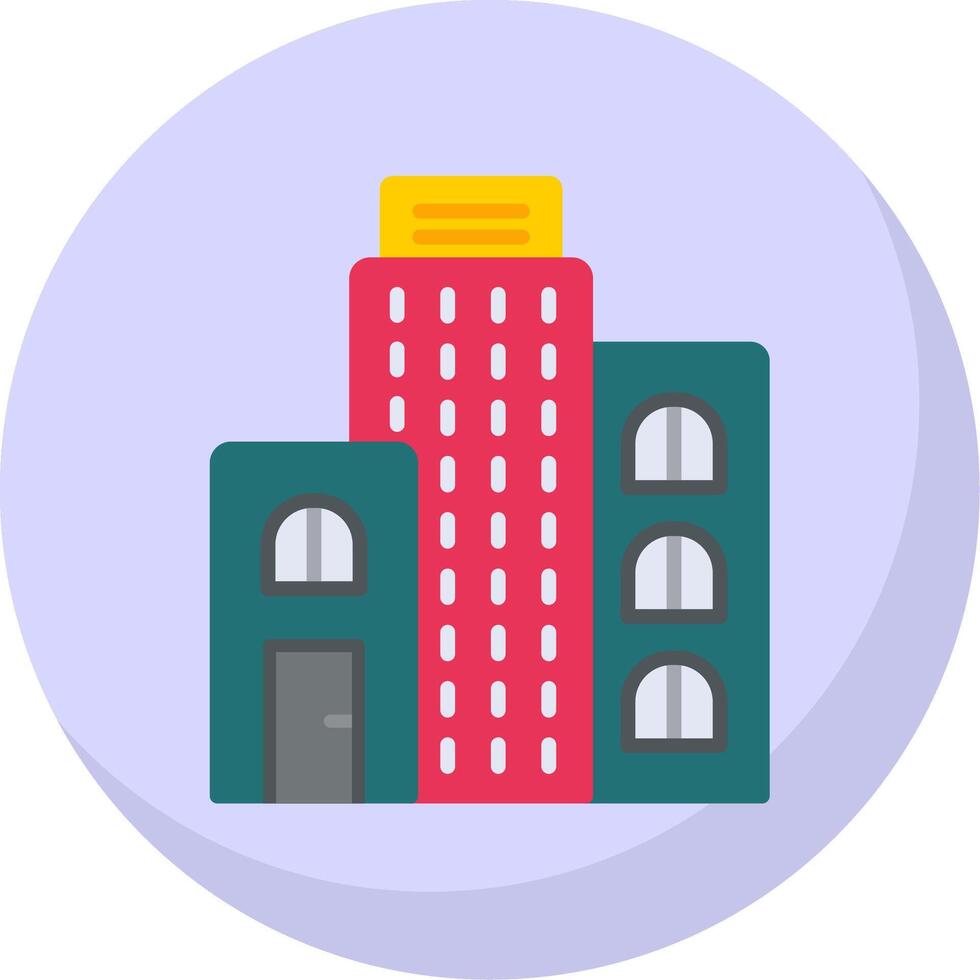 edificio plano burbuja icono vector