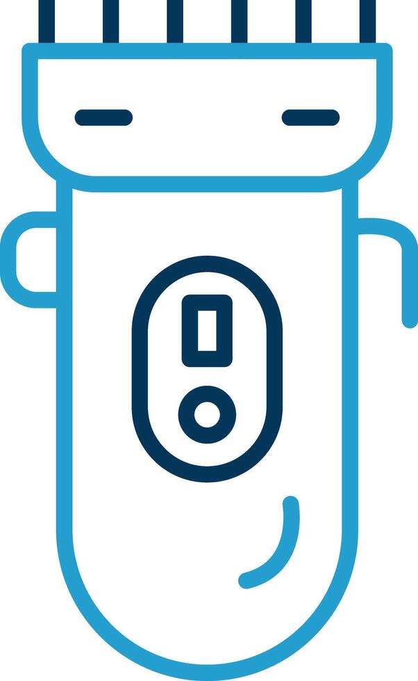 Electric Shaver Line Blue Two Color Icon vector