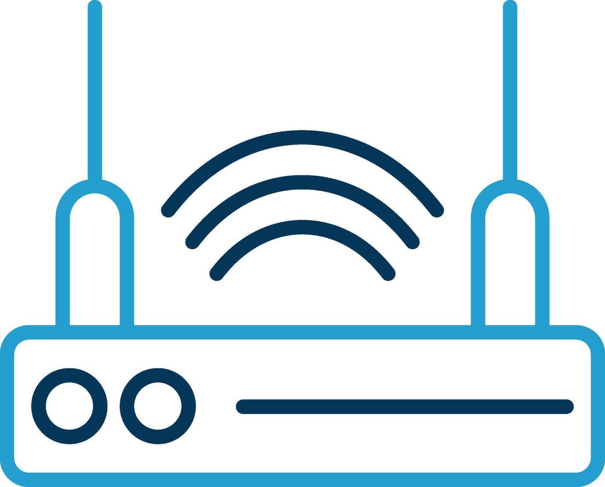 Router Device Line Blue Two Color Icon vector