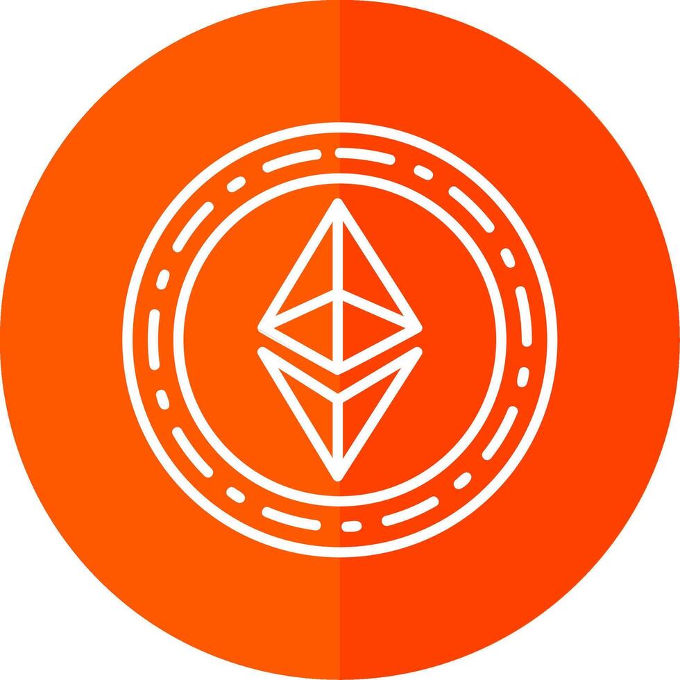 ethereum moneda línea amarillo blanco icono vector