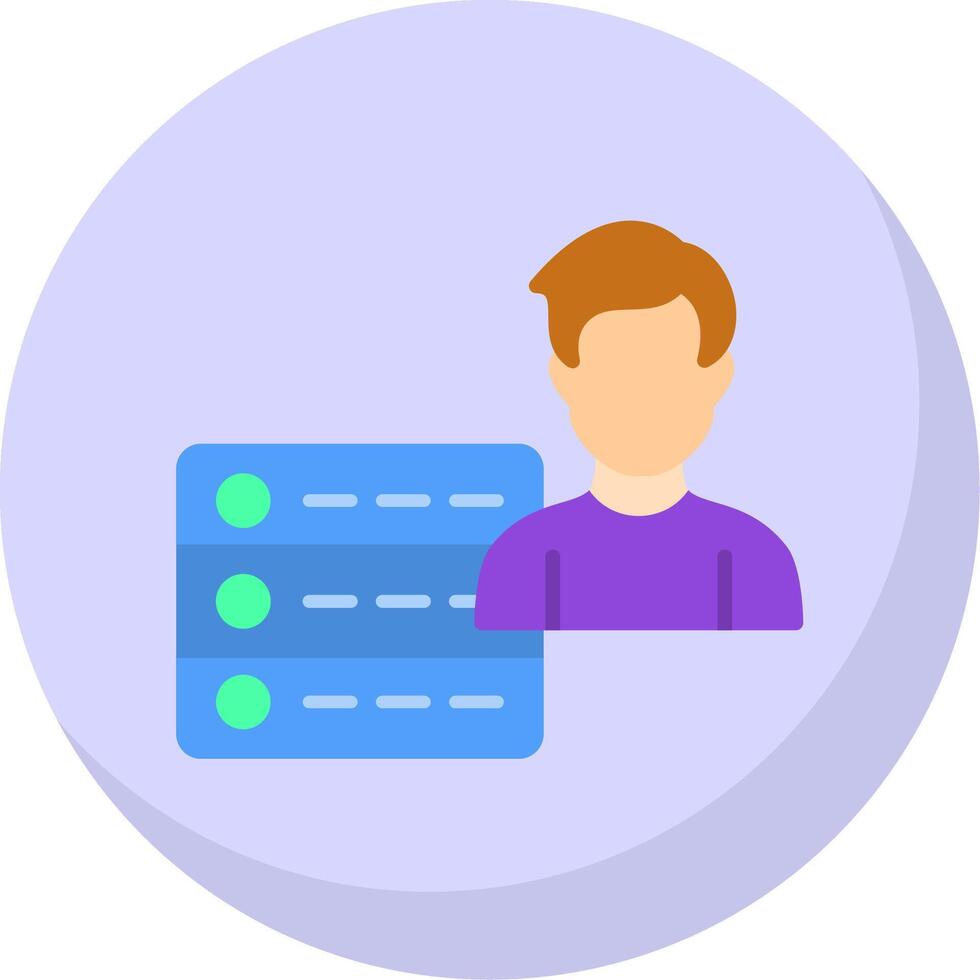 User Data Flat Bubble Icon vector