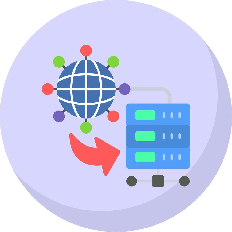 Internet Connection Flat Bubble Icon vector