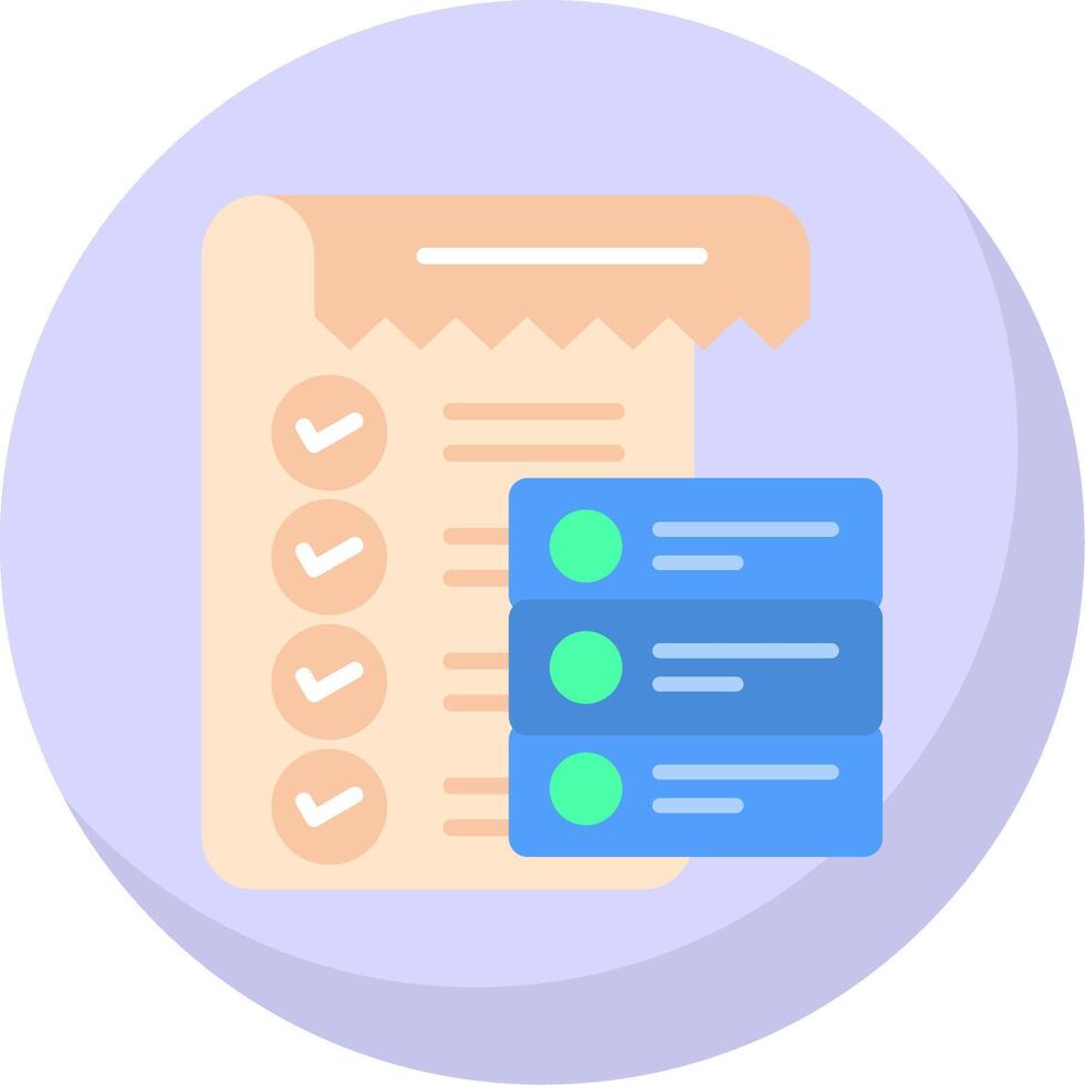 Data List Flat Bubble Icon vector
