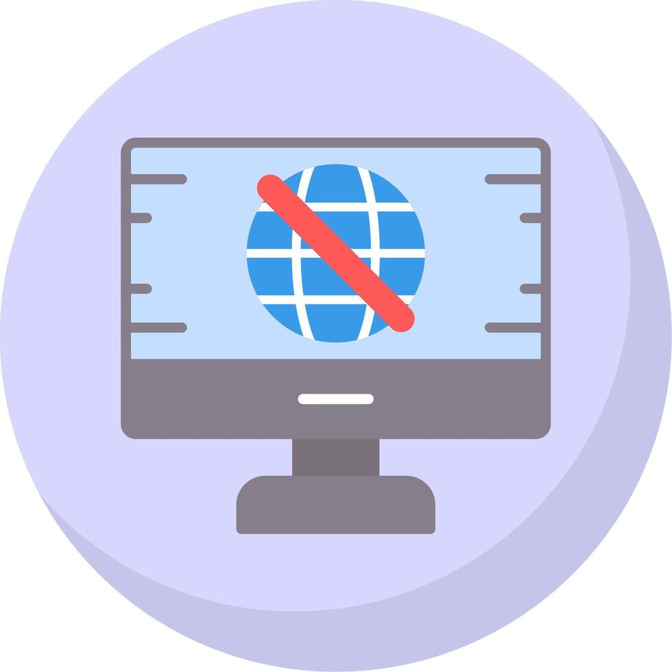 No Signal Flat Bubble Icon vector
