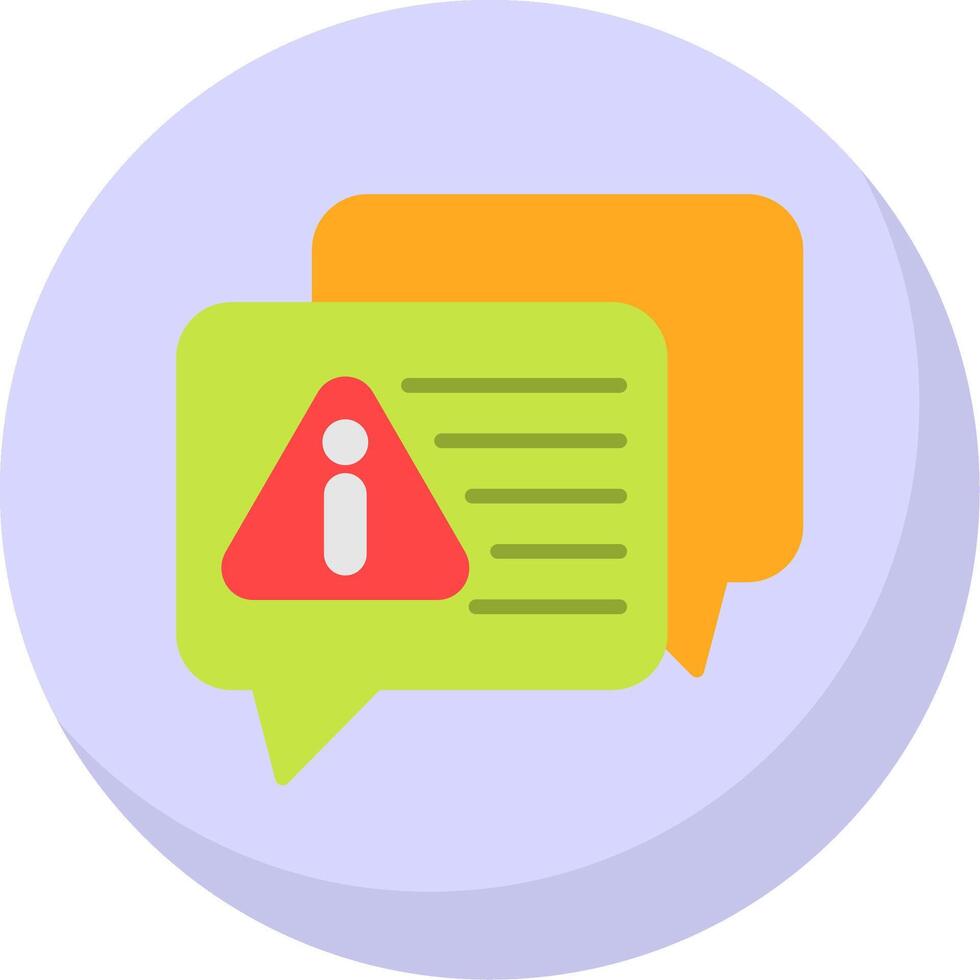 Error Message Flat Bubble Icon vector