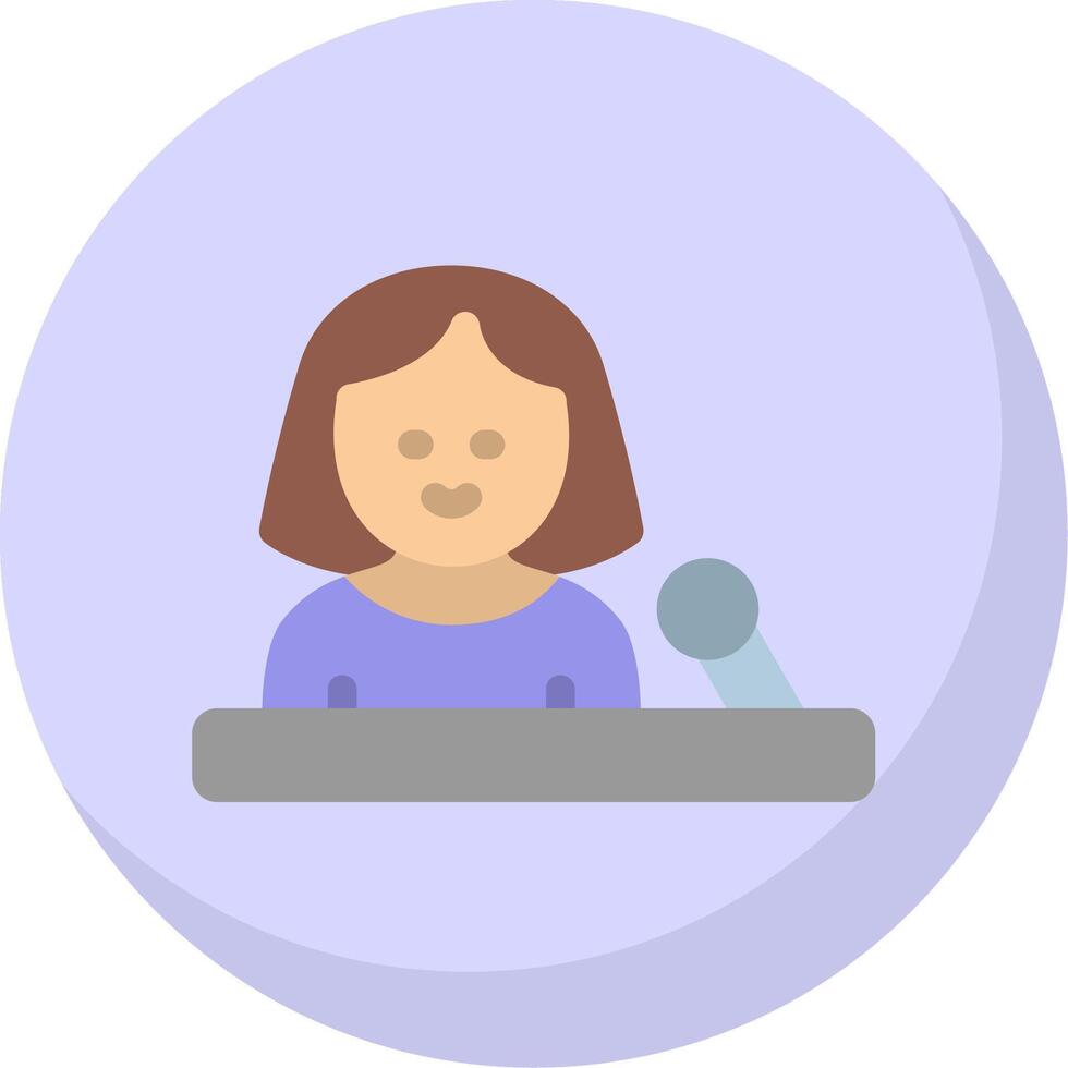 News Anchor Flat Bubble Icon vector