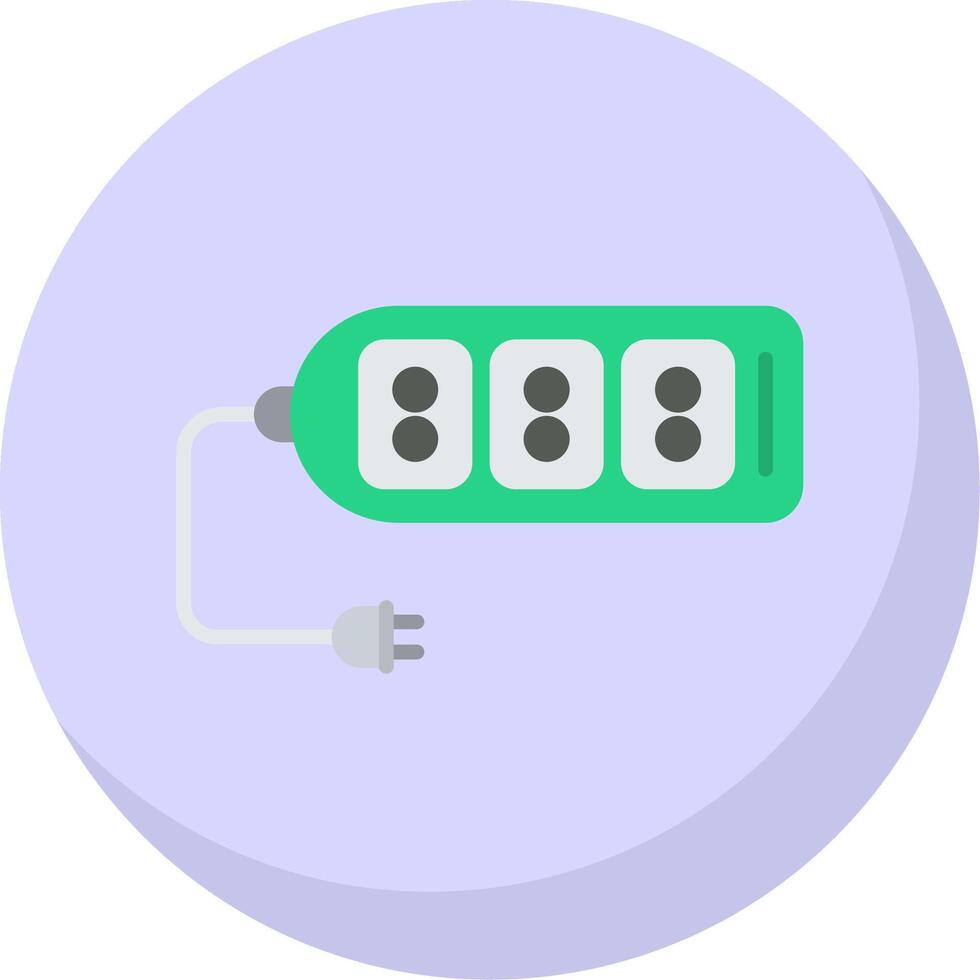 Extension Cable Flat Bubble Icon vector