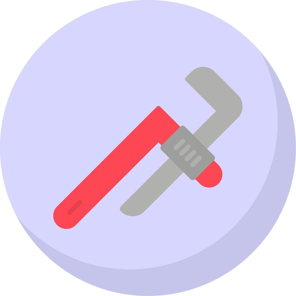 Pipe Wrench Flat Bubble Icon vector