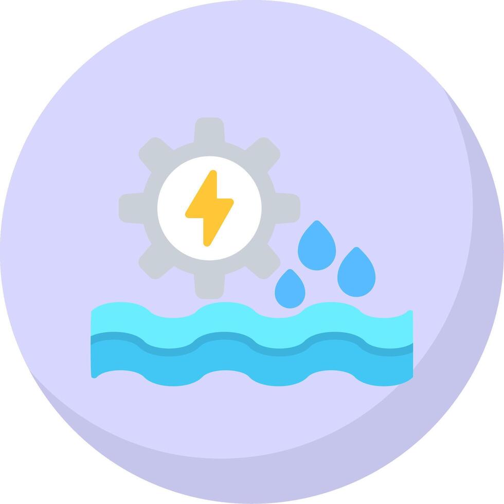Hydro Power Flat Bubble Icon vector