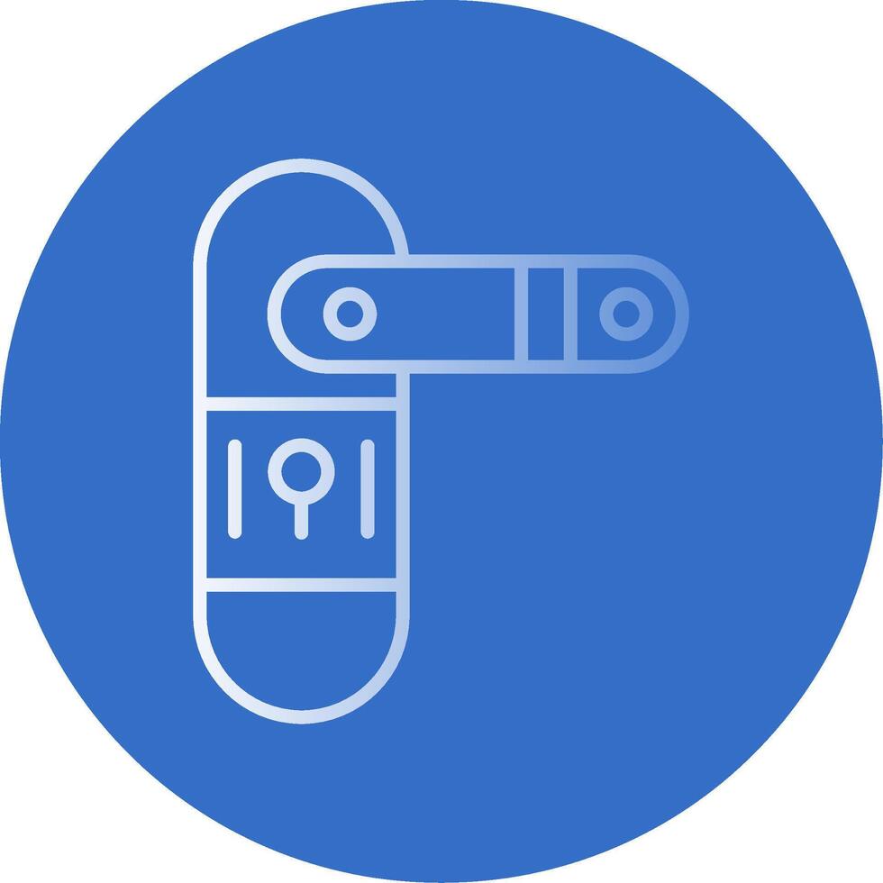 Door Lock Flat Bubble Icon vector