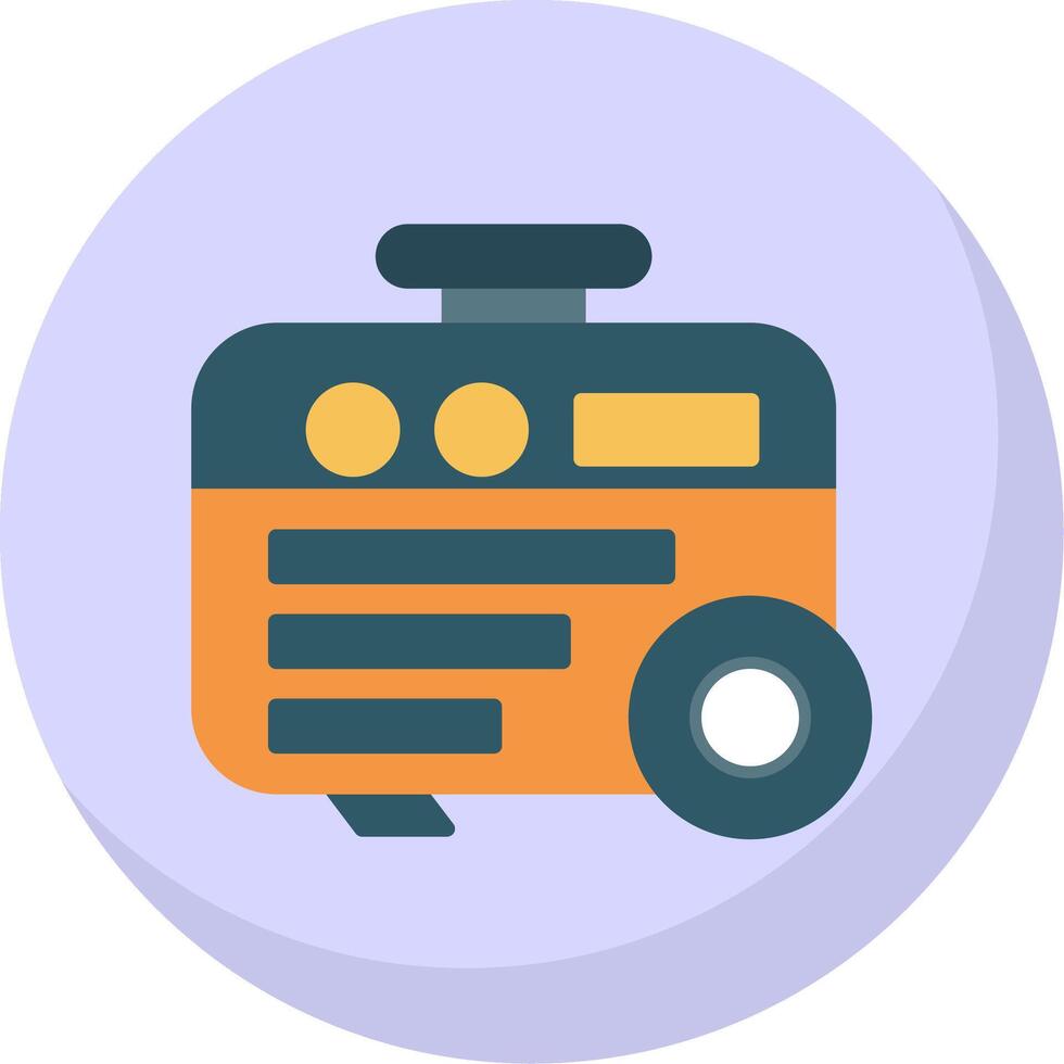Electric Generator Flat Bubble Icon vector
