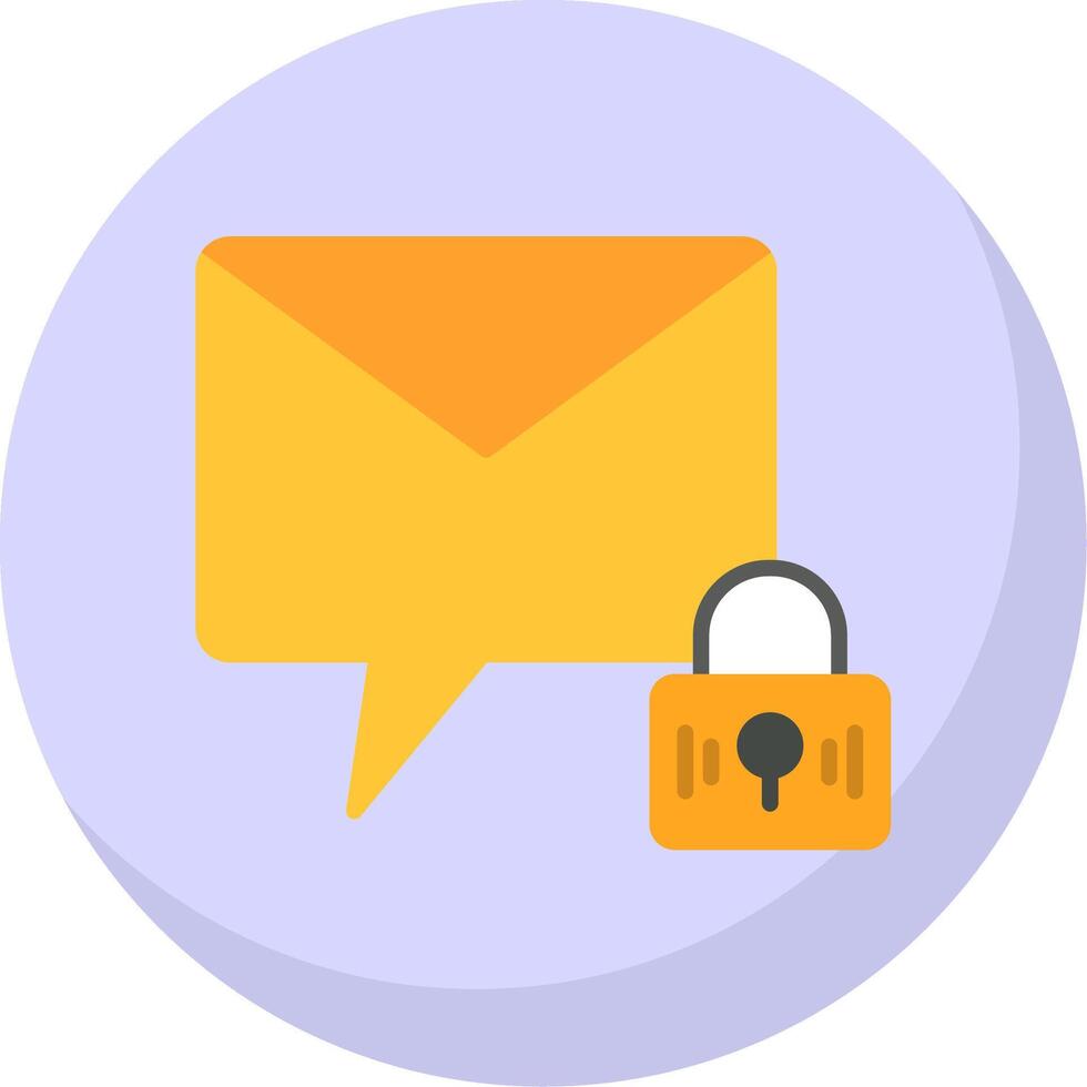 Private Message Flat Bubble Icon vector