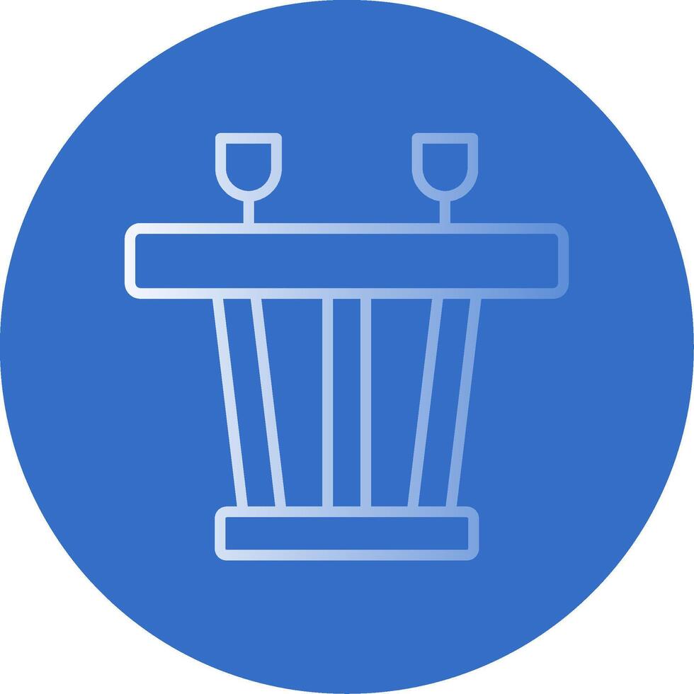 Dining Table Flat Bubble Icon vector