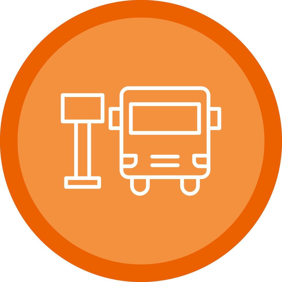 Bus Station Line Multi Circle Icon vector