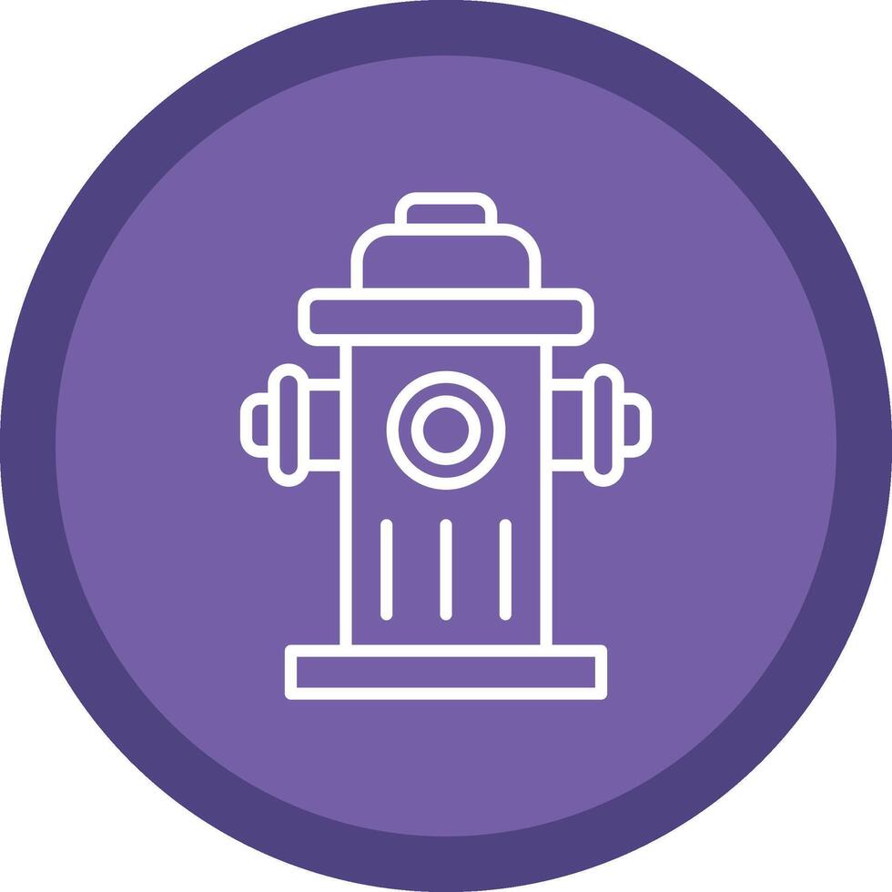 Fire Hydrant Line Multi Circle Icon vector
