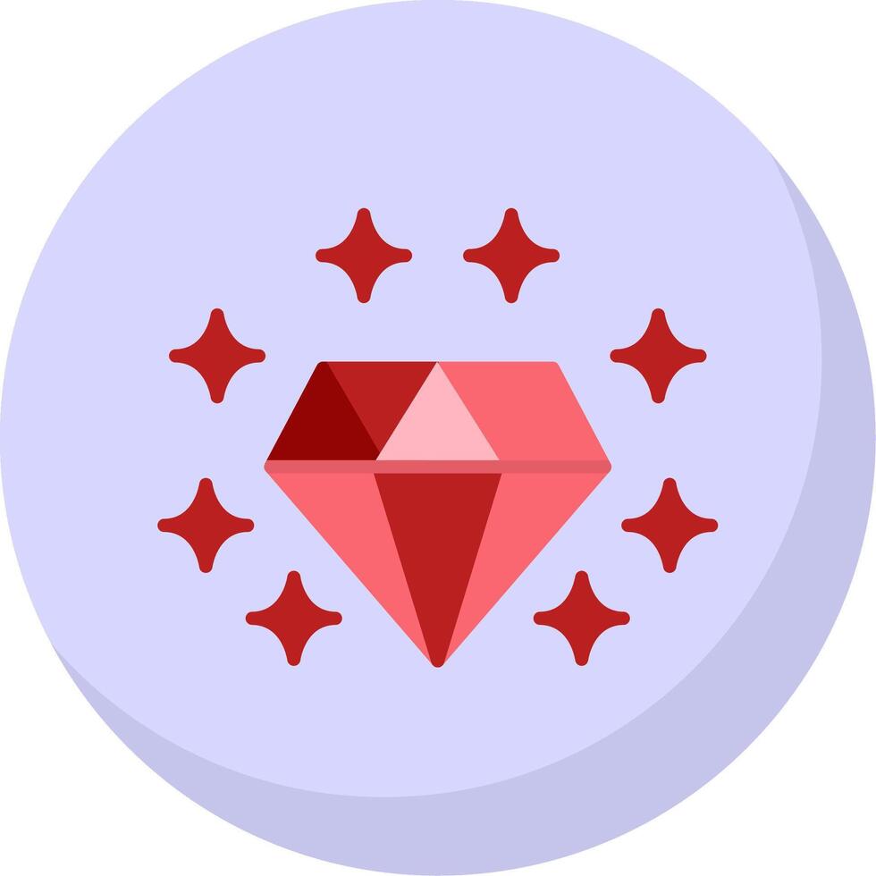 Gemstone Flat Bubble Icon vector