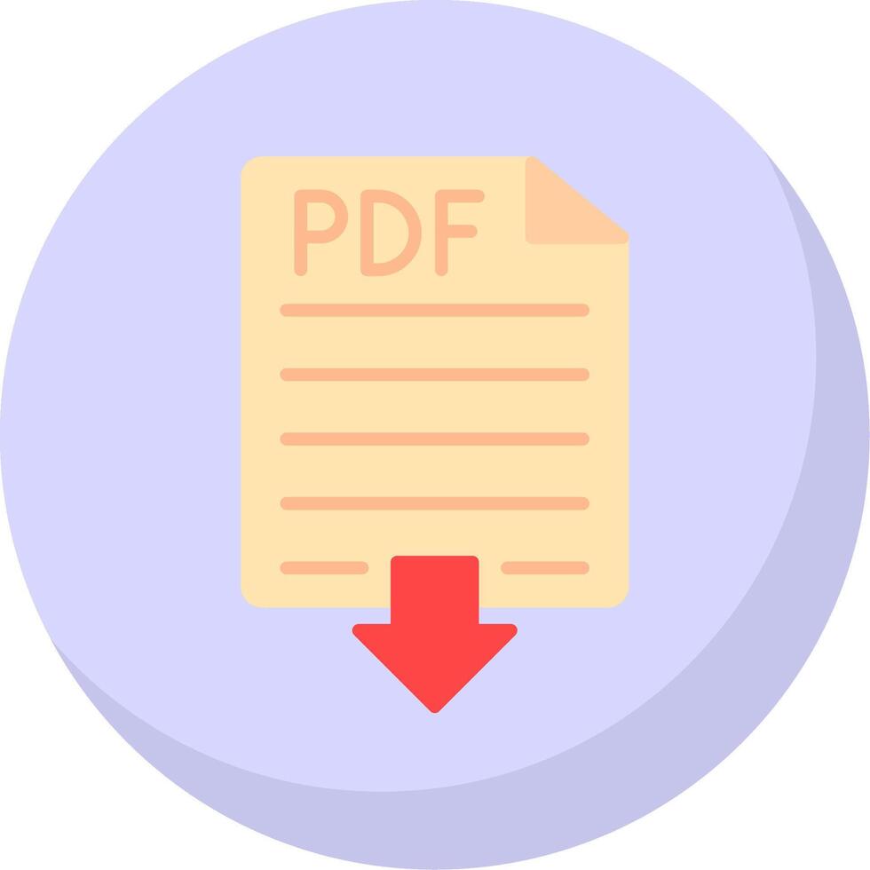 Pdf Flat Bubble Icon vector