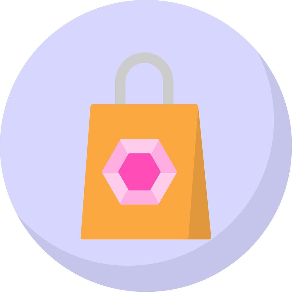 Shopping Bag Flat Bubble Icon vector