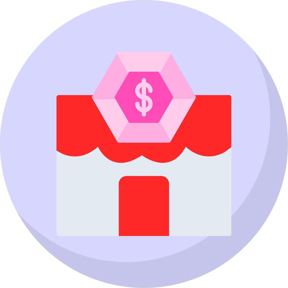 Pawn Shop Flat Bubble Icon vector