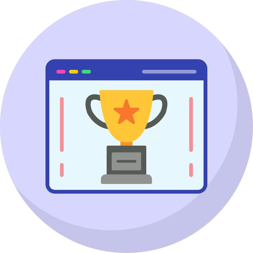 Trophy Flat Bubble Icon vector