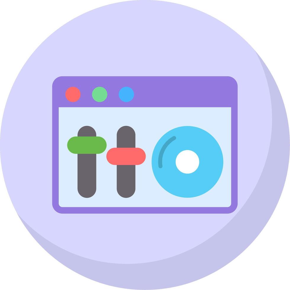 Dj Mixer Flat Bubble Icon vector