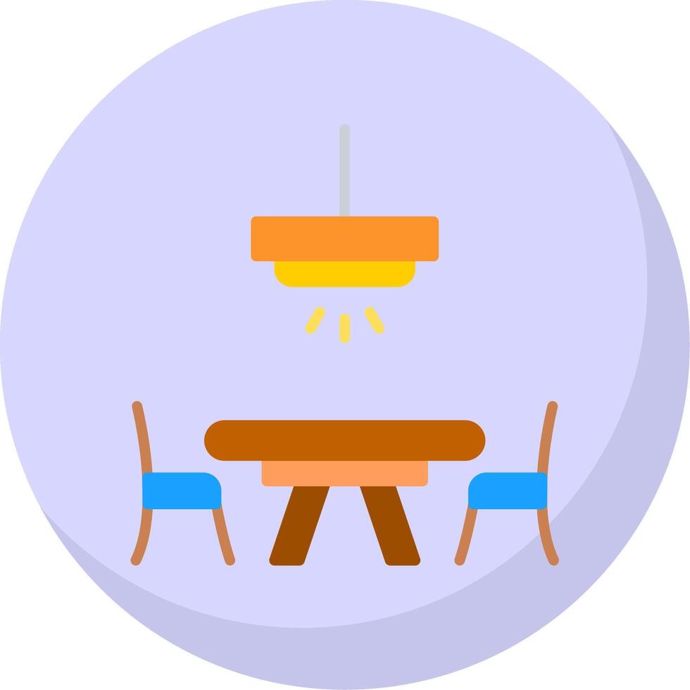 Dinner Table Flat Bubble Icon vector