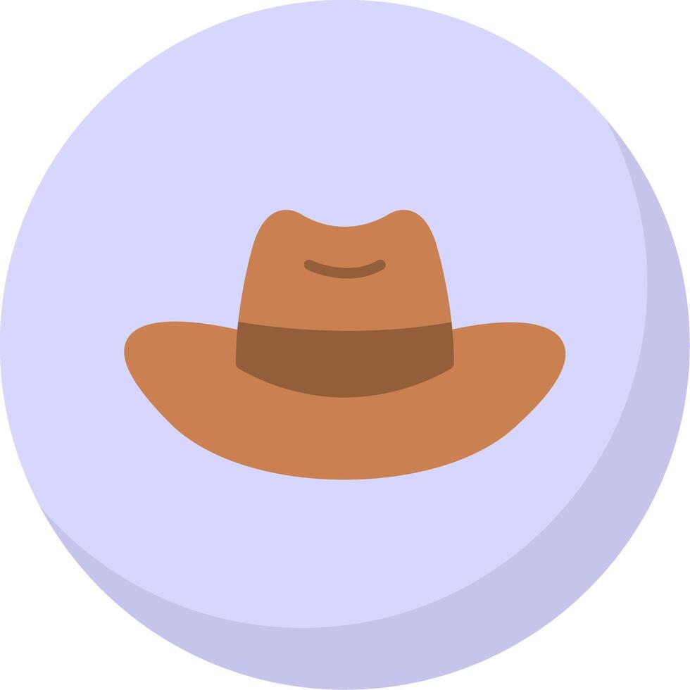 Cowboy Hat Flat Bubble Icon vector