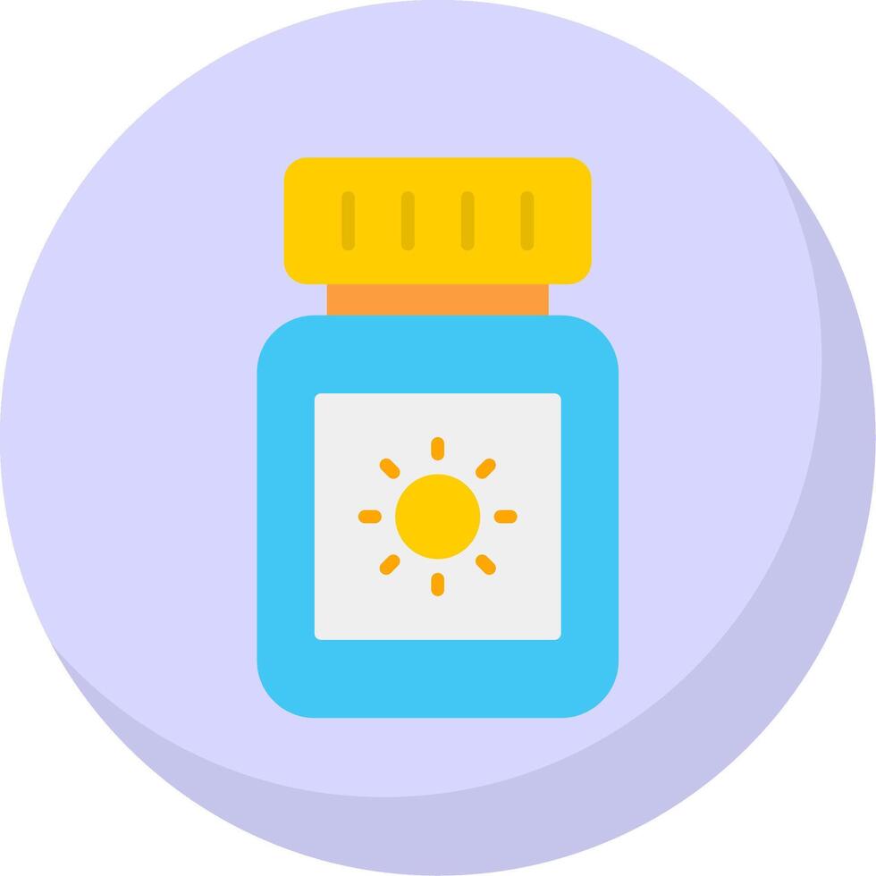 Sun Block Flat Bubble Icon vector