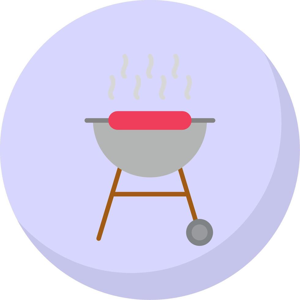 barbacoa parrilla plano burbuja icono vector