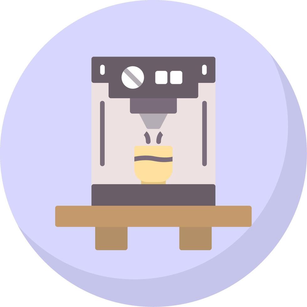 Coffee Machine Flat Bubble Icon vector