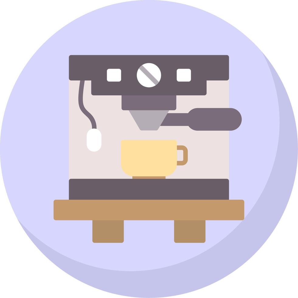 Coffee Machine Flat Bubble Icon vector