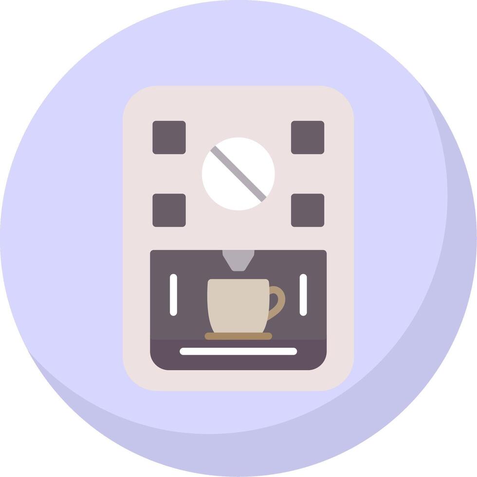 Coffee Machine Flat Bubble Icon vector