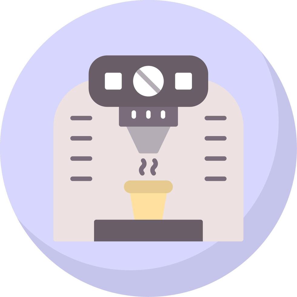 Coffee Machine Flat Bubble Icon vector