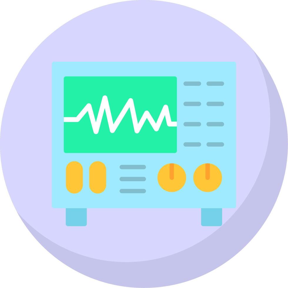 Oscilloscope Flat Bubble Icon vector