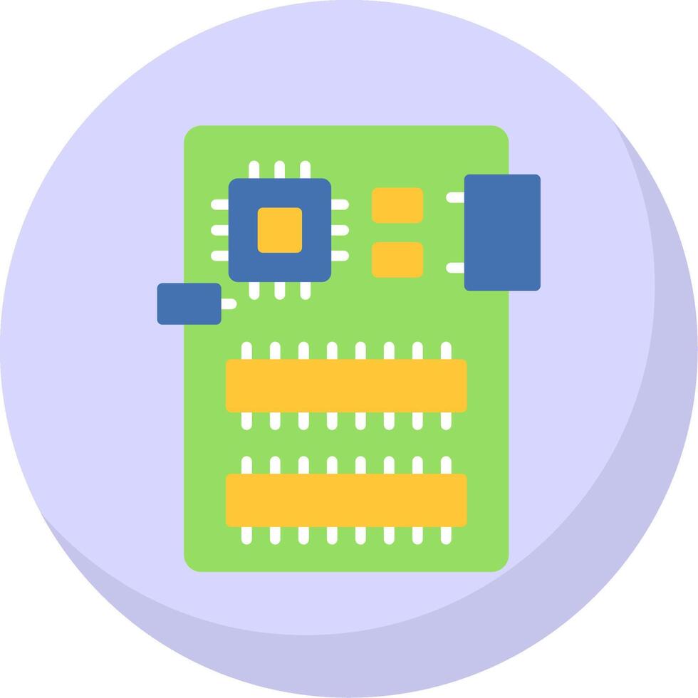 Circuit Board Flat Bubble Icon vector