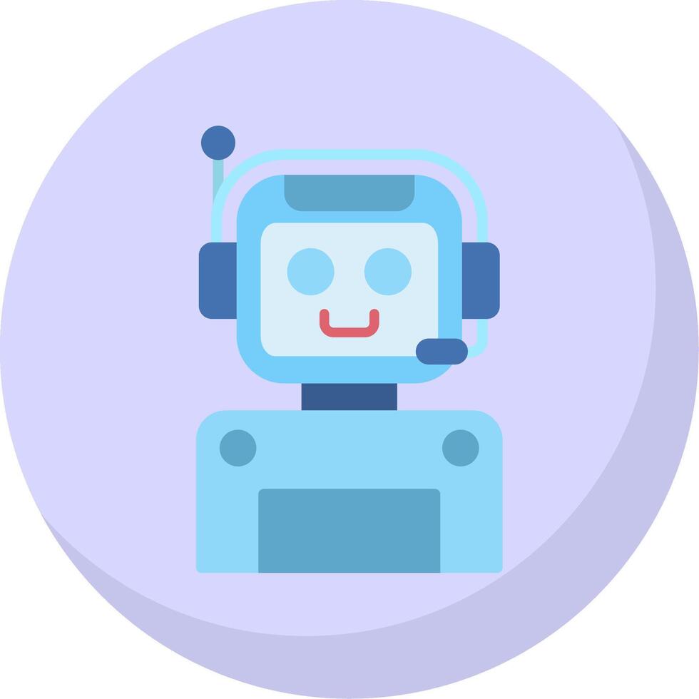 Robot Flat Bubble Icon vector