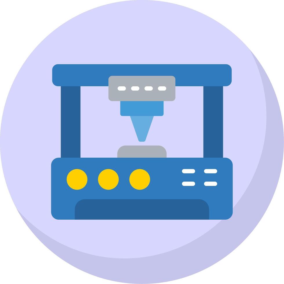 3d Printer Flat Bubble Icon vector