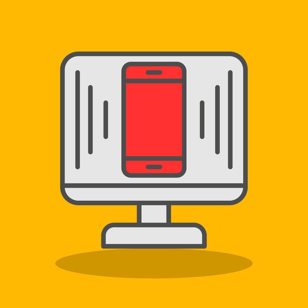 Responsive Design Filled Shadow Icon vector