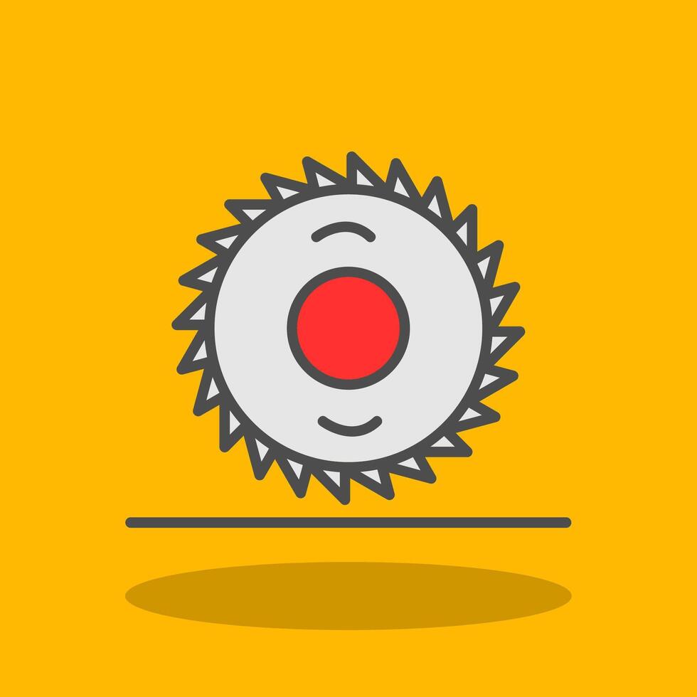 Circular Saw Filled Shadow Icon vector