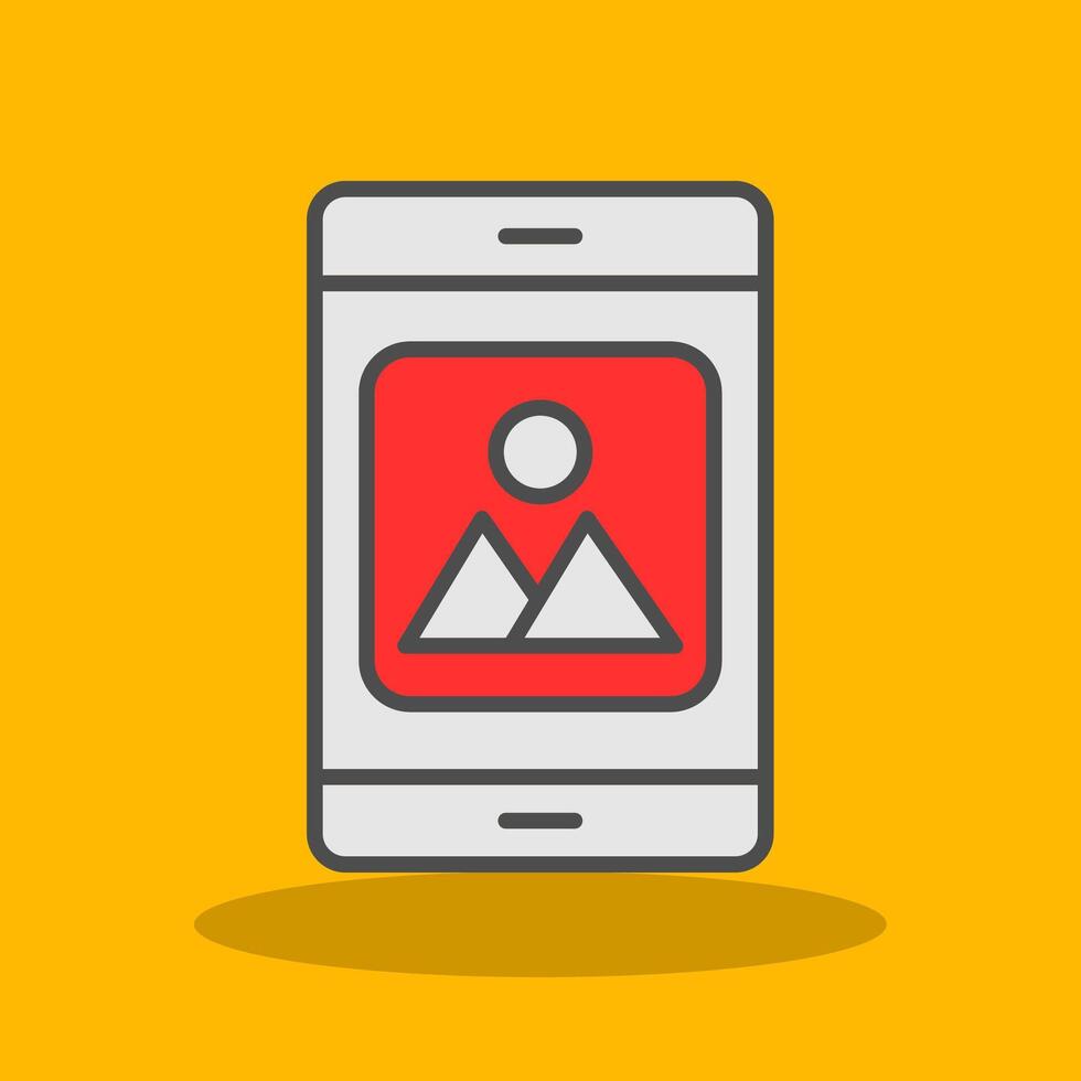Mobile Application Filled Shadow Icon vector