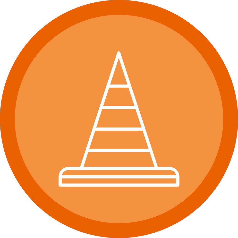 Traffic Cone Line Multi Circle Icon vector